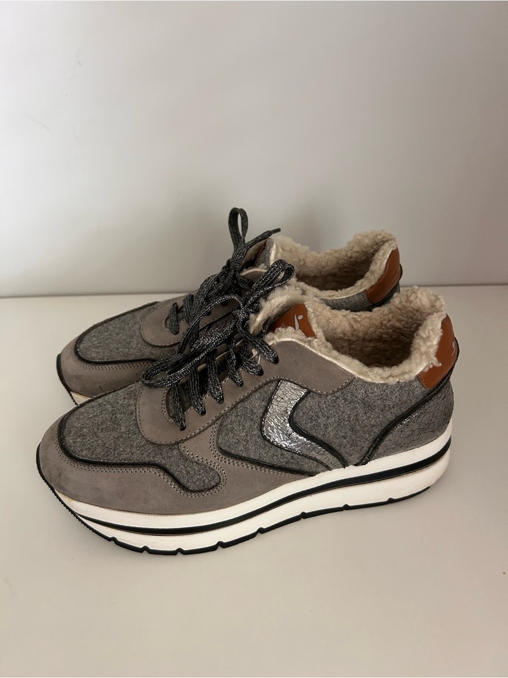 Voile Blanche Shearling & Suede Sneaker